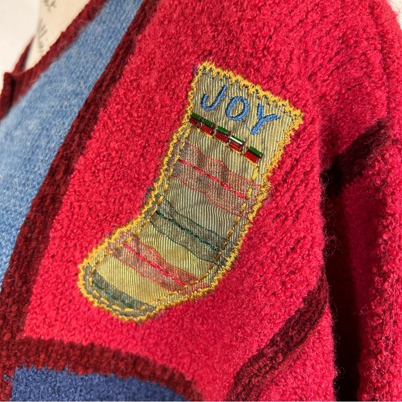 Koret City Blues Vintage wool blend Christmas sweater women’s XL cardigan - Picture 10 of 16